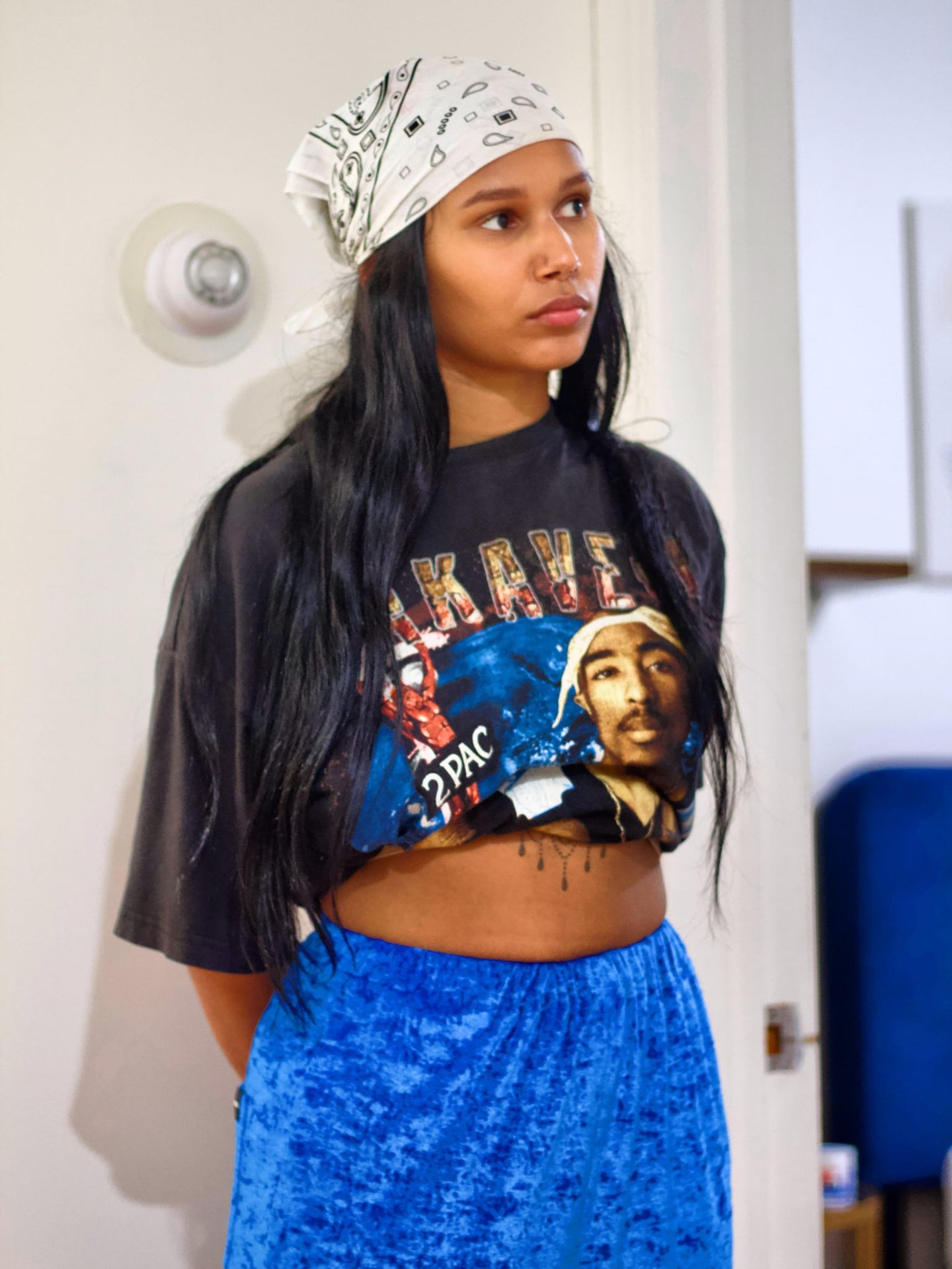 Character portrait — Makaveli tee